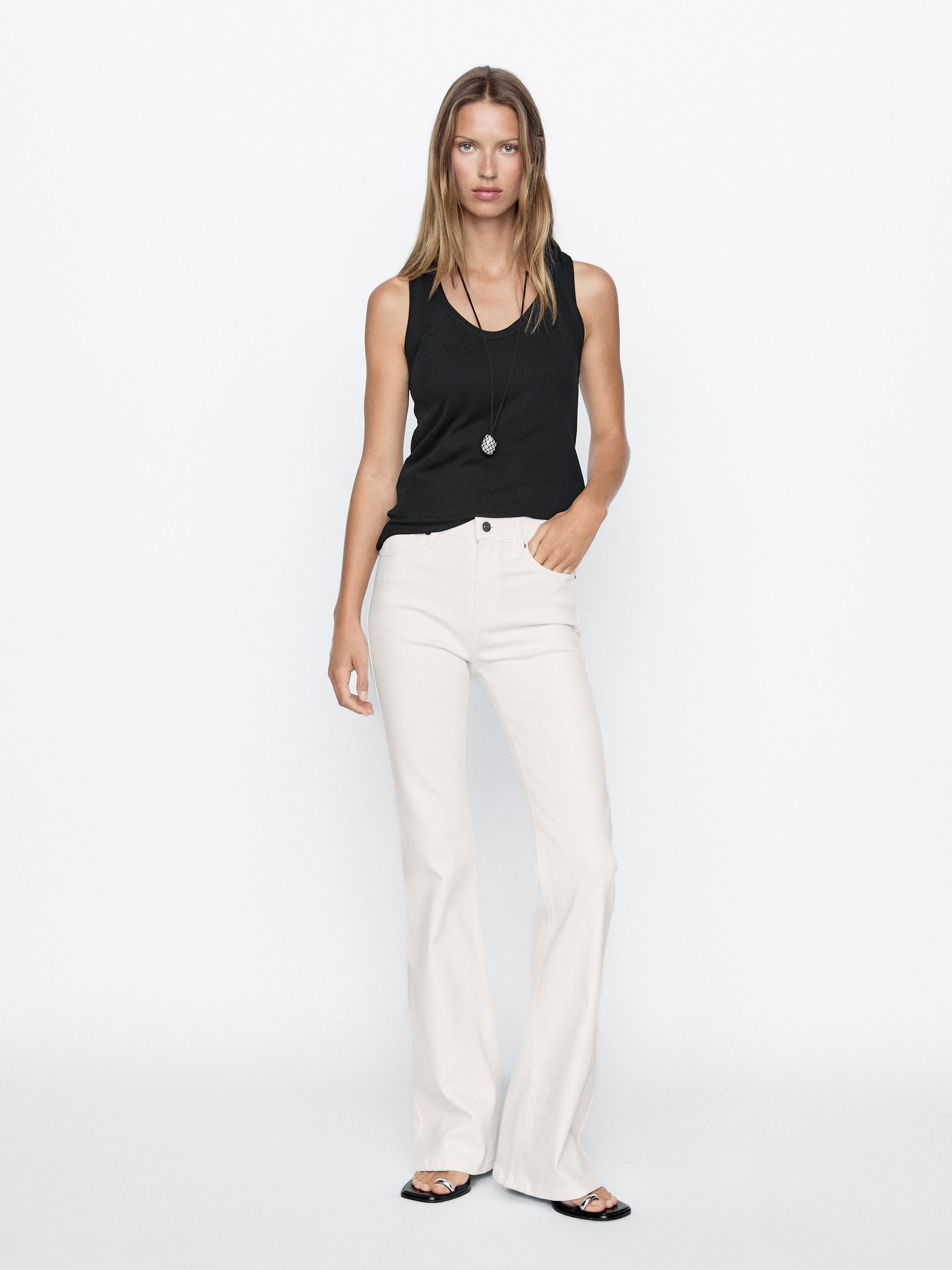 High-waist skinny flared jeans