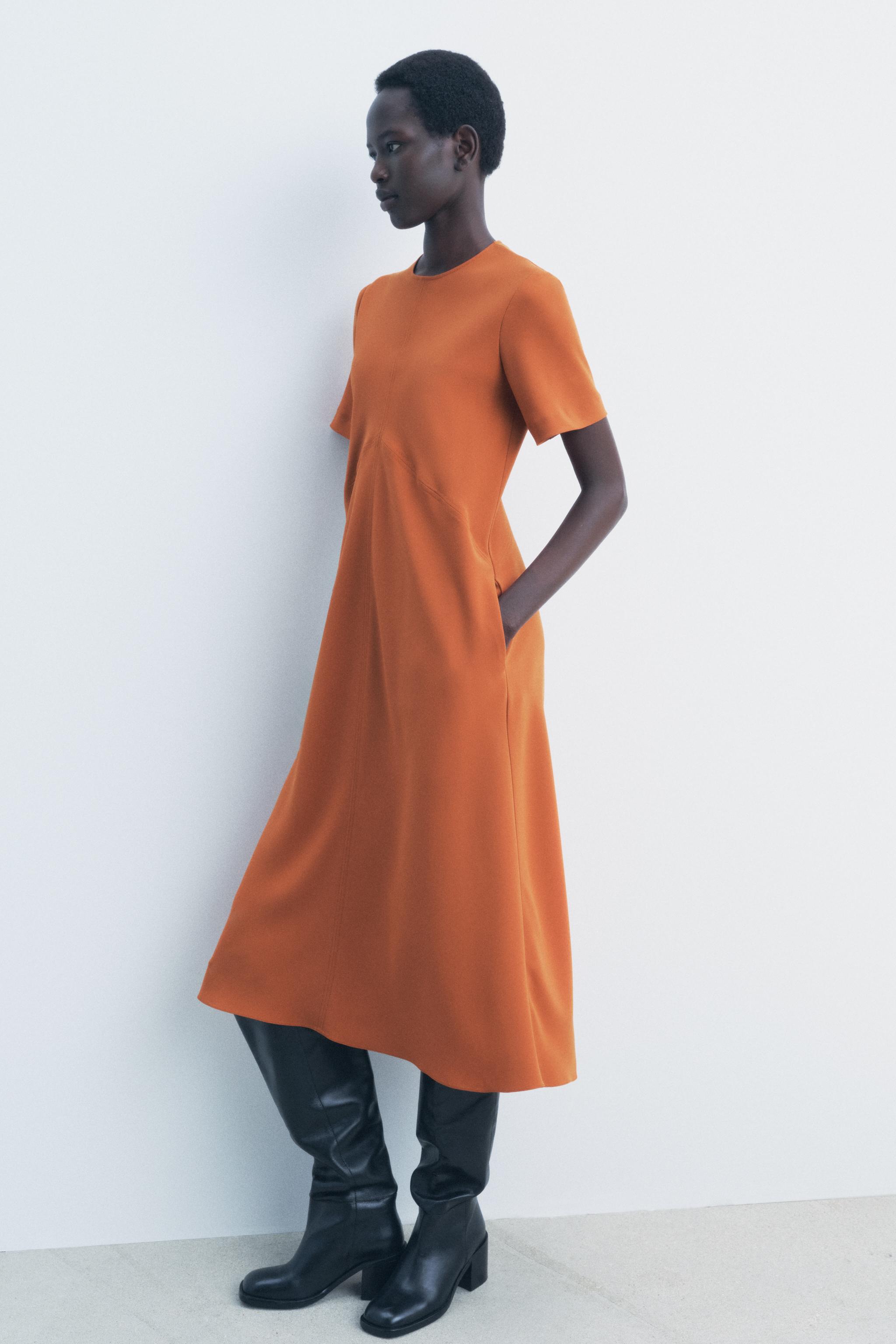 Women s Orange Dresses ZARA United States