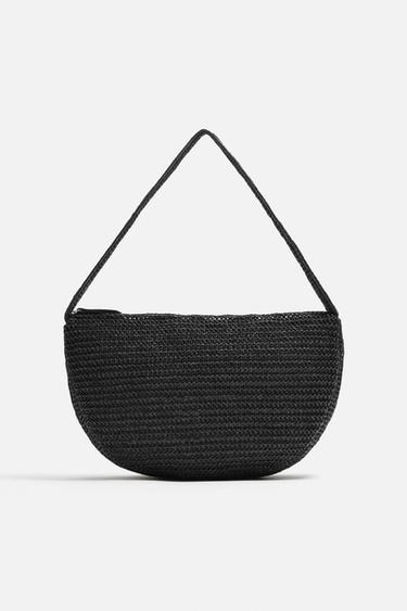 Zara WOVEN CROSSBODY BAG - Black