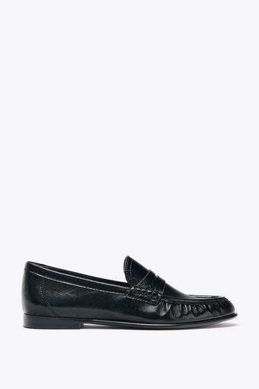 MOCASSINS AMB FRUNZIMENT SOFT - Negre de Zara - Imatge 0