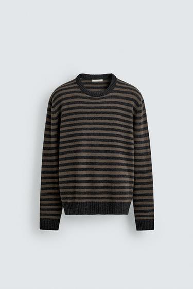 PULLOVER MISTO LANA - YAK A RIGHE - Testa di moro di Zara