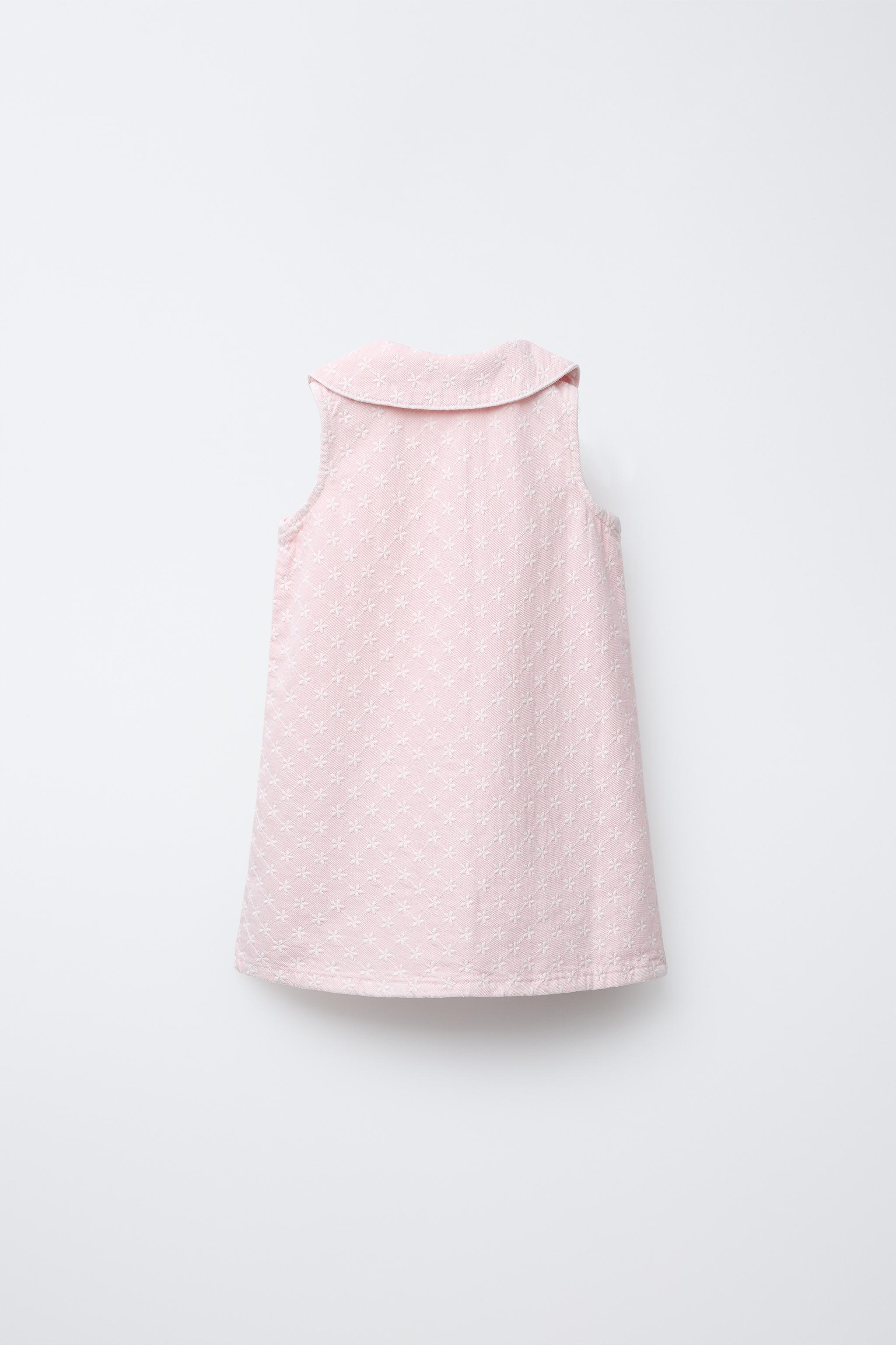 sowa チェリー刺繍 ピンク ひざ丈ワンピース Sawa a la mode ワンピース 赤系 5・7分袖 クロップド丈 花柄