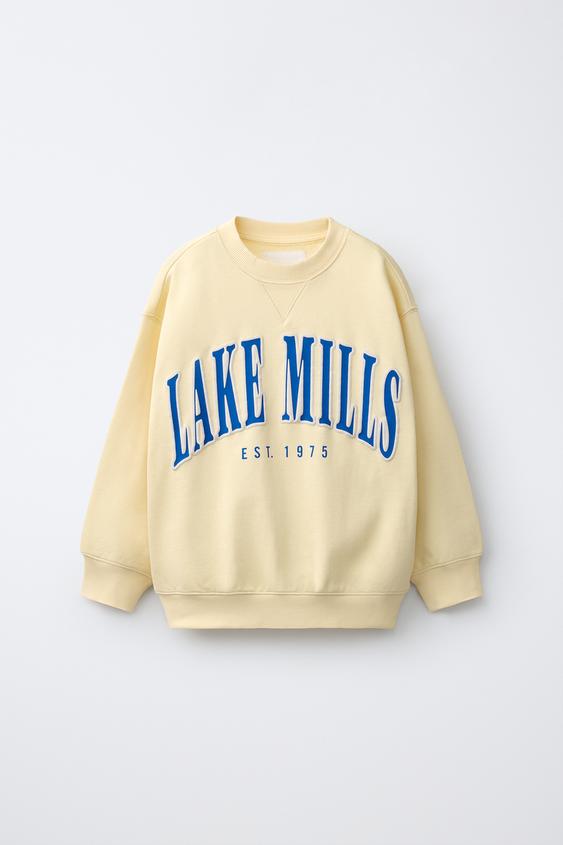 SUDADERA TEXTO RELIEVE - Amarillo de Zara - Imagen 0