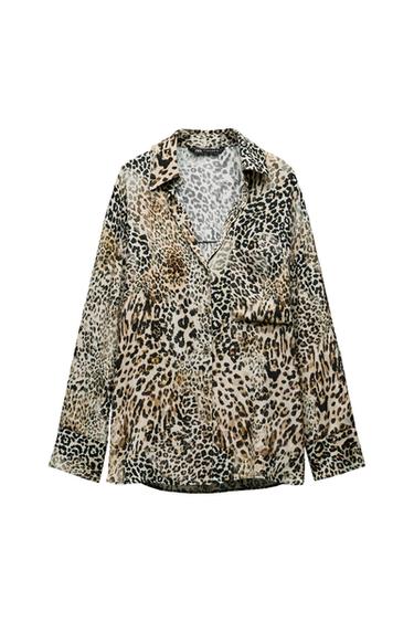 ANIMAL PRINT SHIRT WITH BRALETTE