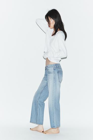 JEAN TRF LARGE ET COURT TAILLE BASSE - Bleu clair de Zara - Image 2