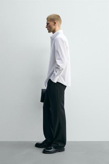 CHEMISE SLIM AVEC PLASTRON - Blanc de Zara - Image 3