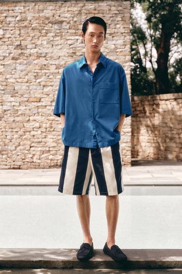 Zara 方版襯衫 - 深藍色
