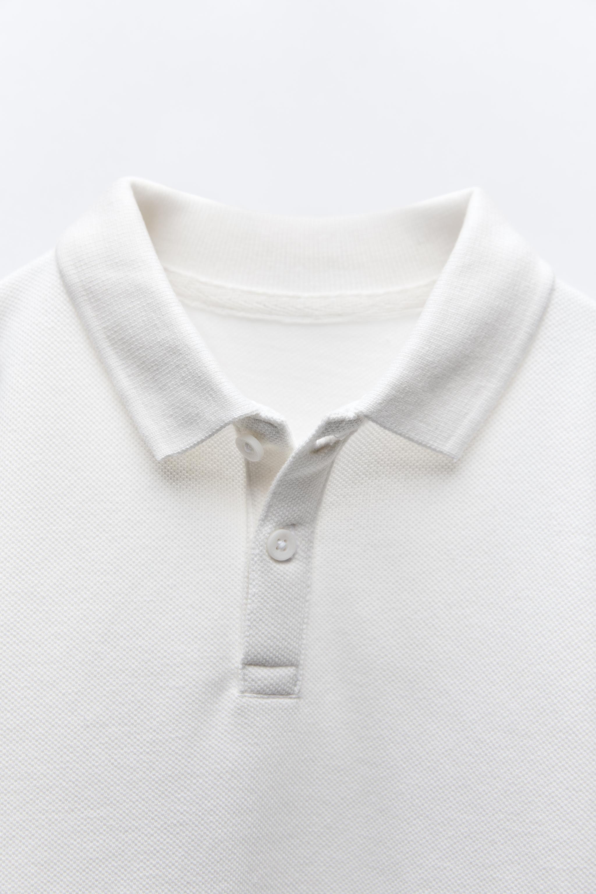 BASIC PIQUÉ POLO SHIRT White ZARA Australia - Main Image