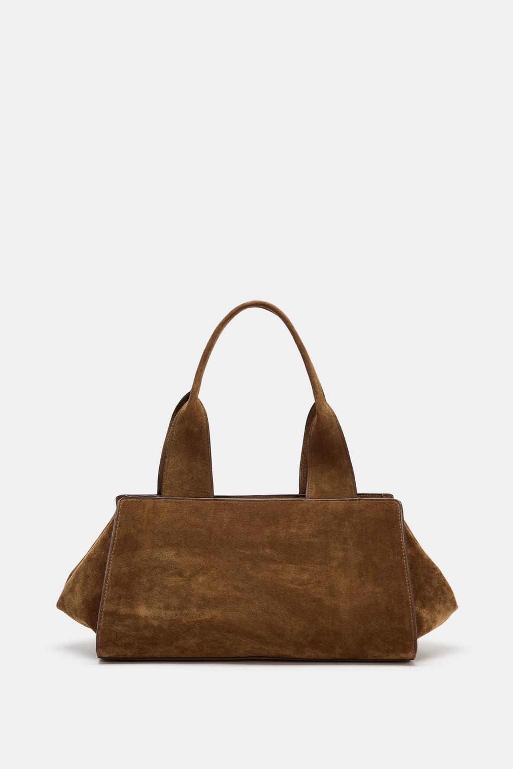 DOUBLE HANDLE SPLIT LEATHER BAG