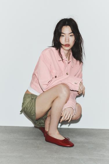 SKORT WITH POCKETS - Dark khaki by Zara