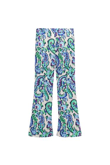 PRINTED FLARED TROUSERS