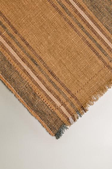 COUVERTURE LIN RAYURES - Sable de Zara - Image 1