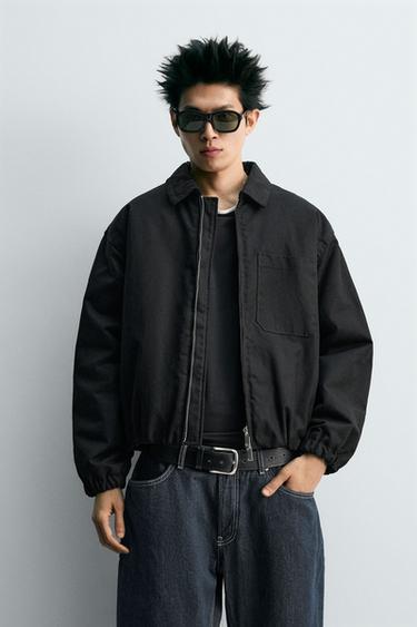 WAXED FINISH DENIM JACKET - Black by Zara