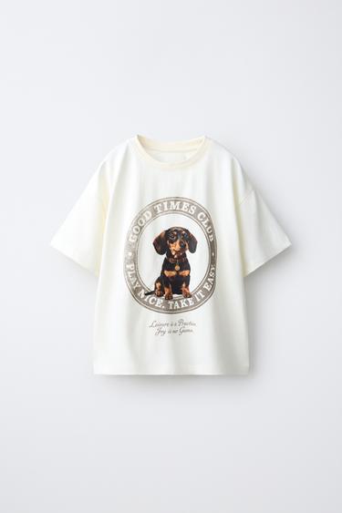 CAMISETA ESTAMPADO TECKEL - Crudo de Zara