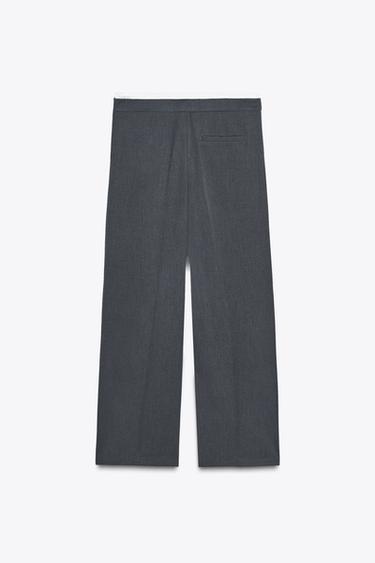 WEITE HOSE MIT DOPPELTEM BUND - Anthrazit von Zara