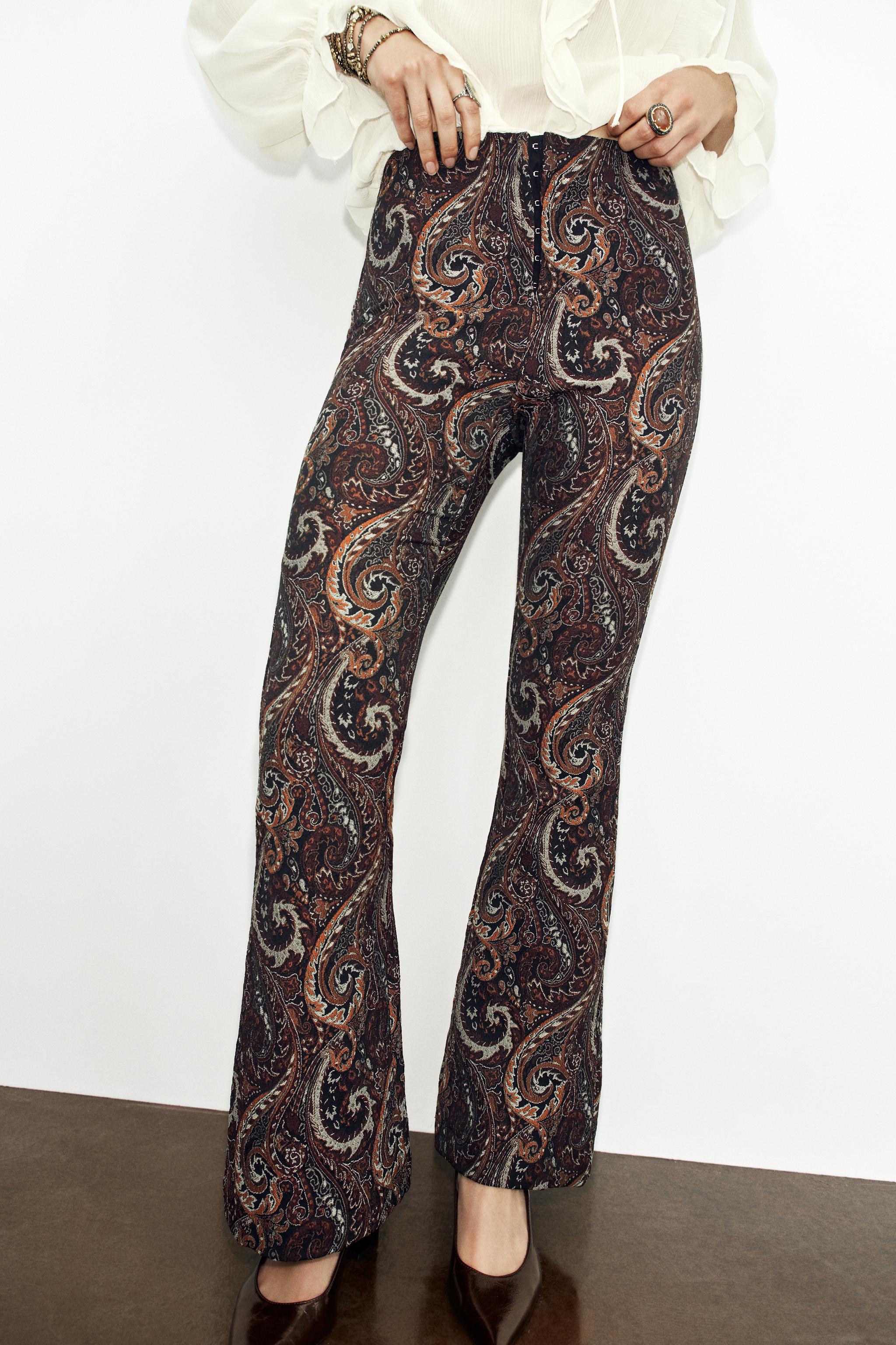 JACQUARD FLARE TROUSERS