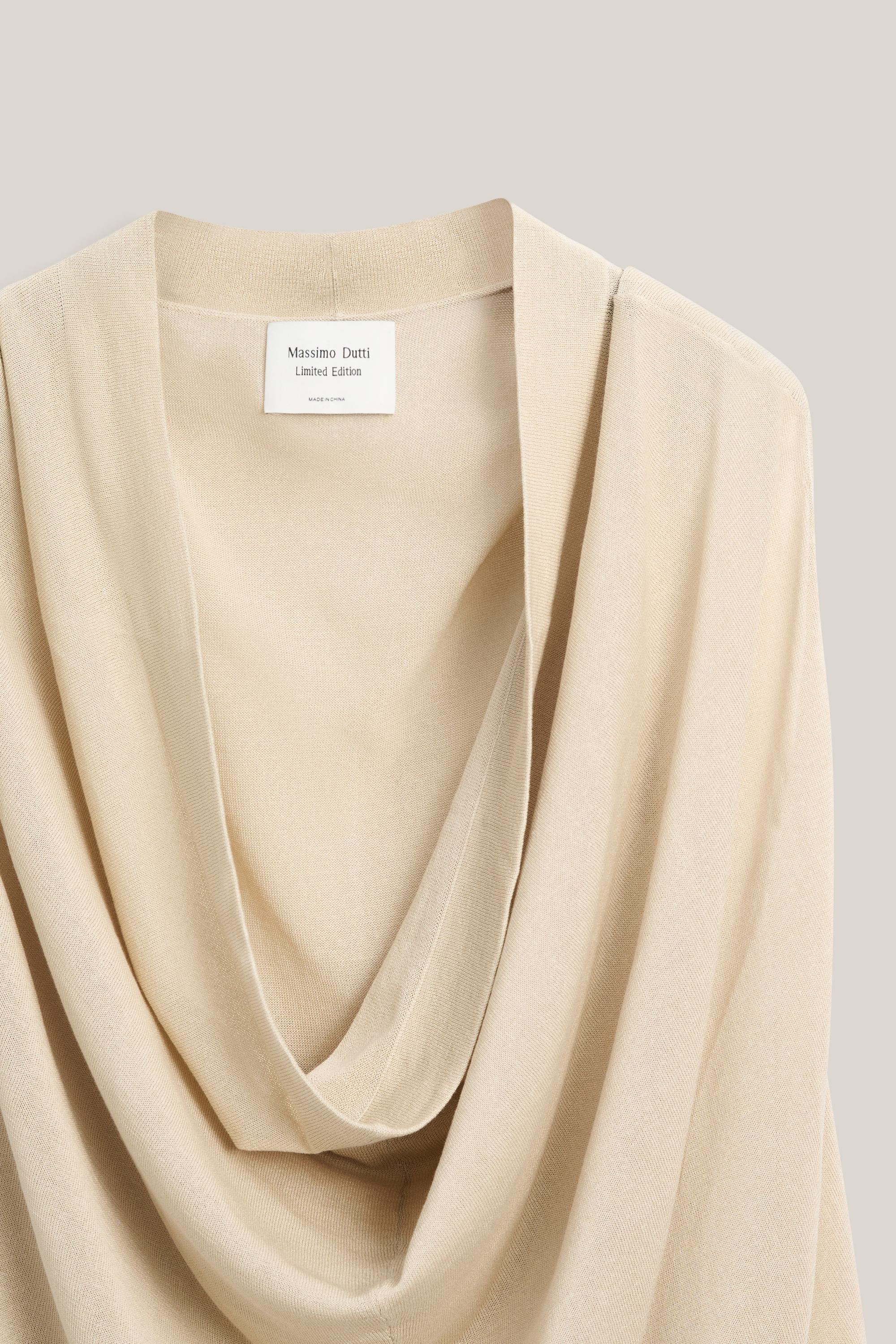 Silk blend top with cowl neckline - LIMITED EDITION