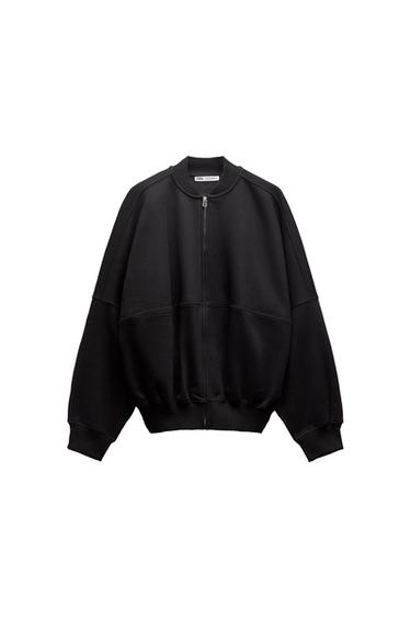 BOMBER SWEATSHIRT WITH ZIP