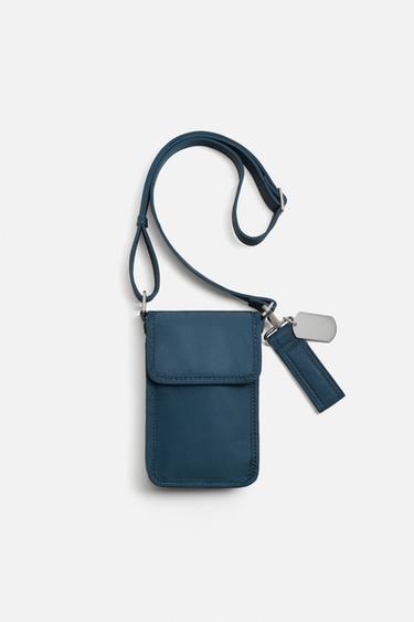 NYLON CROSSBODY BAG - Blue by Zara