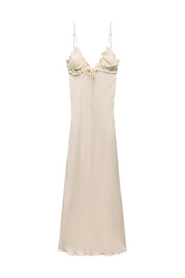 SATIN EFFECT PRINT DRESS