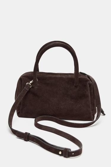 SAC BOWLING EN CUIR - Chocolat de Zara - Image 3