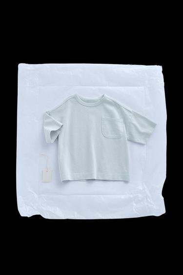 ZARA TIMELESS – T-SHIRT MIT TASCHE AUS FESTEM STOFF - Hellblau von Zara - Bild 0