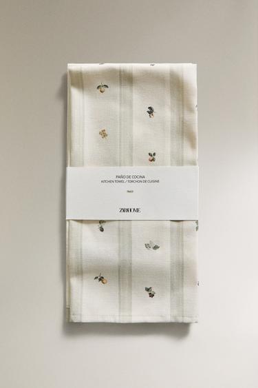 PACK OF COTTON FRUIT TEA TOWELS (PACK OF 2) - Green by Zara - Image 4