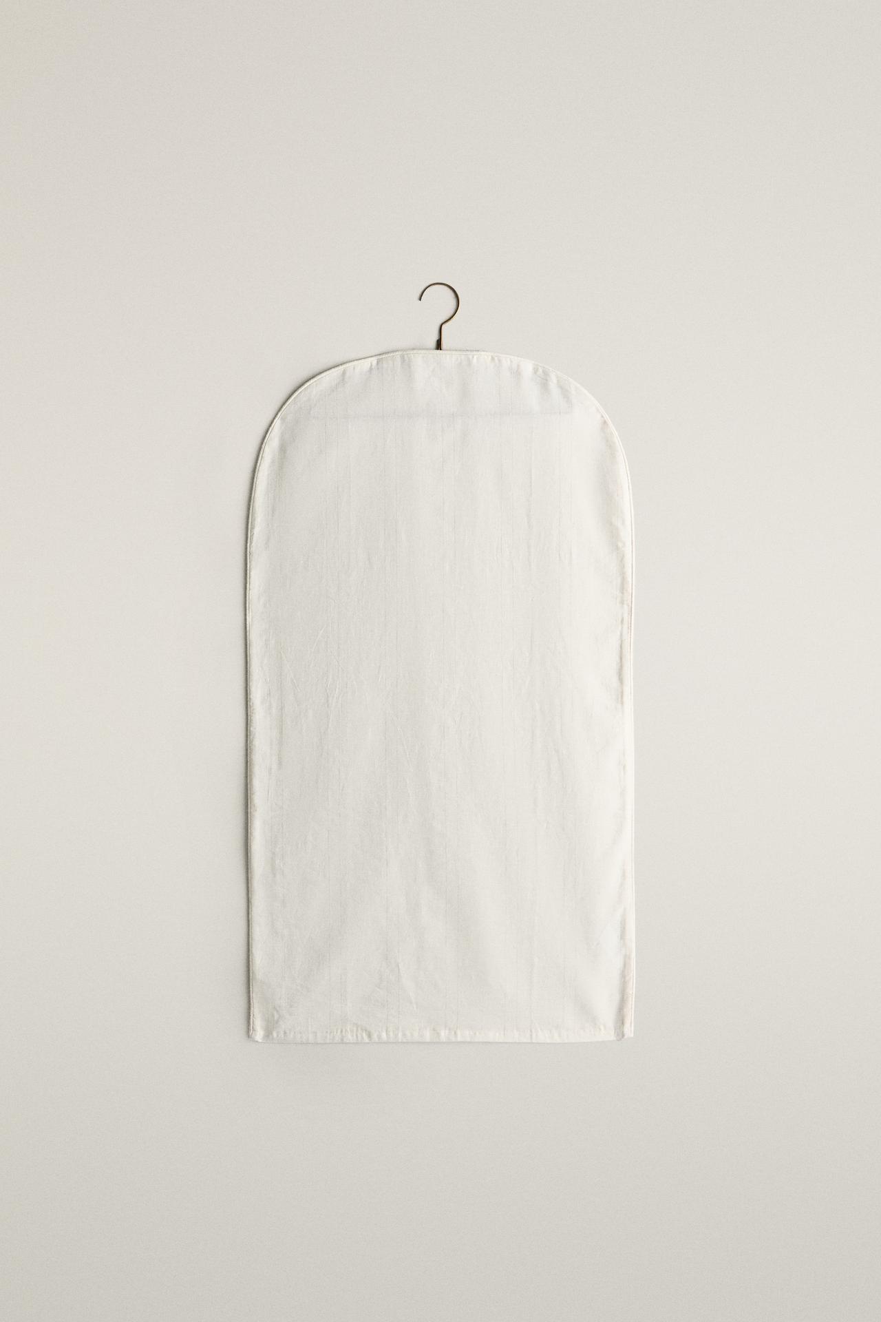 SMALL LINEN AND COTTON WARDROBE COVER (PACK OF 2) — Light beige