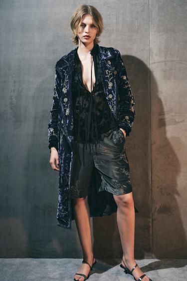BEADED VELVET KIMONO - Purple by Zara - Image 0