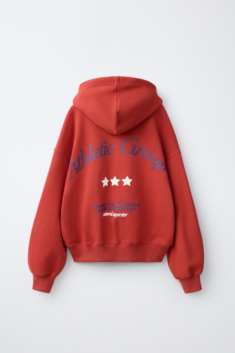 Sudadera con capucha y eslogan impreso 2