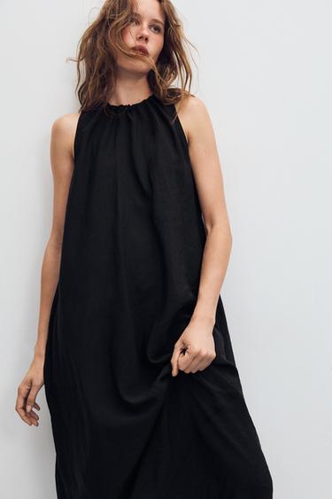 VESTIDO MIDI FLUIDO - Negro de Zara