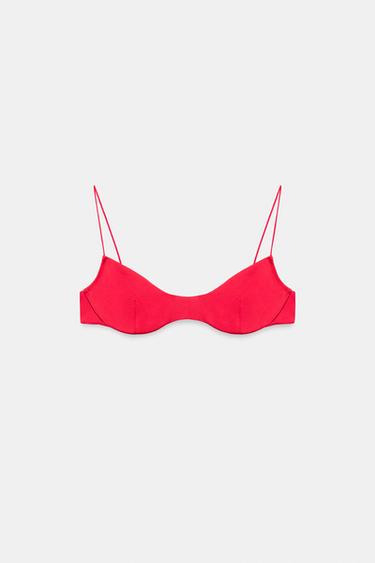 TOP BIKINI LISO AROS - Rojo de Zara - Imagen 0