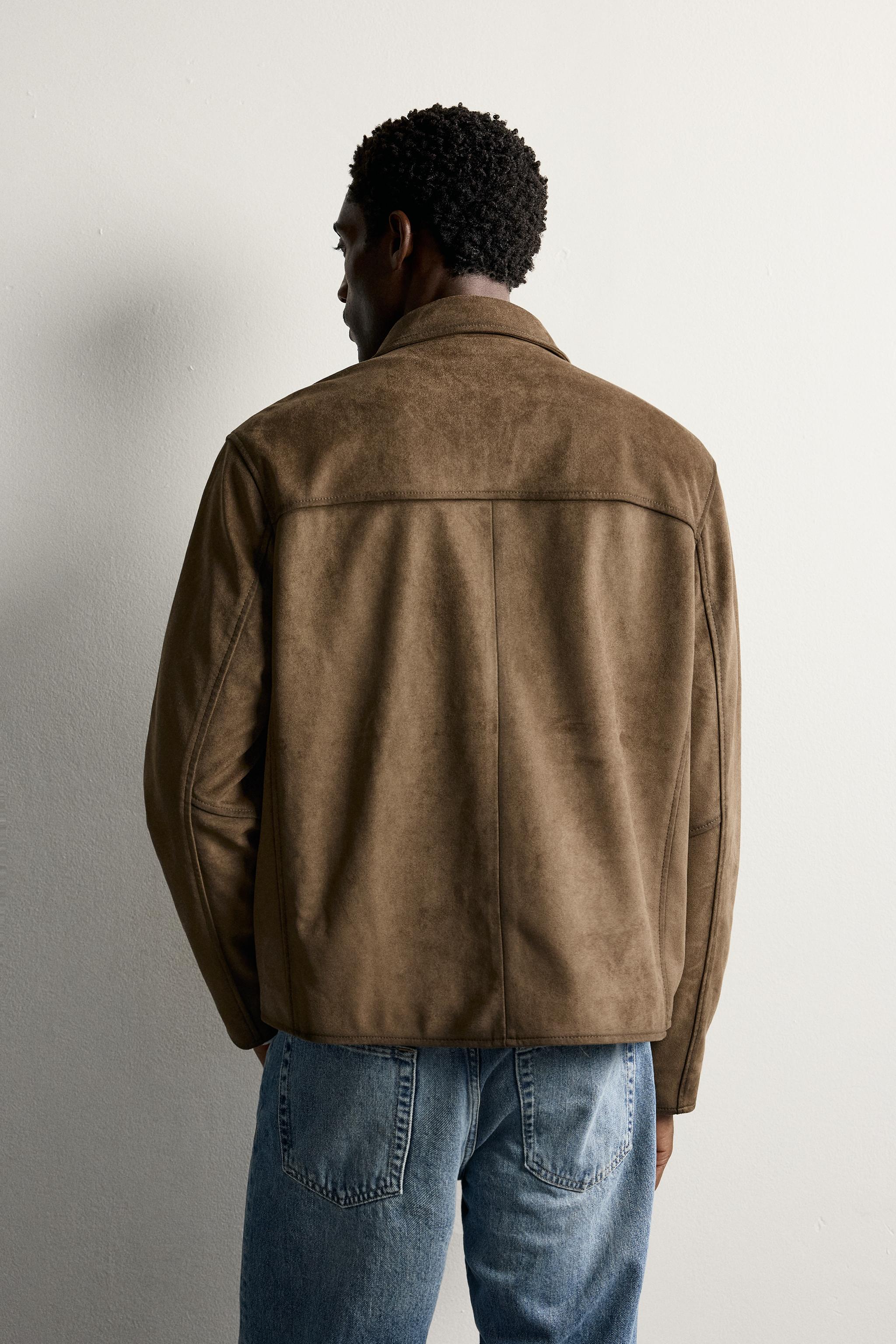 BLOUSON REGULAR FIT EFFET DAIM