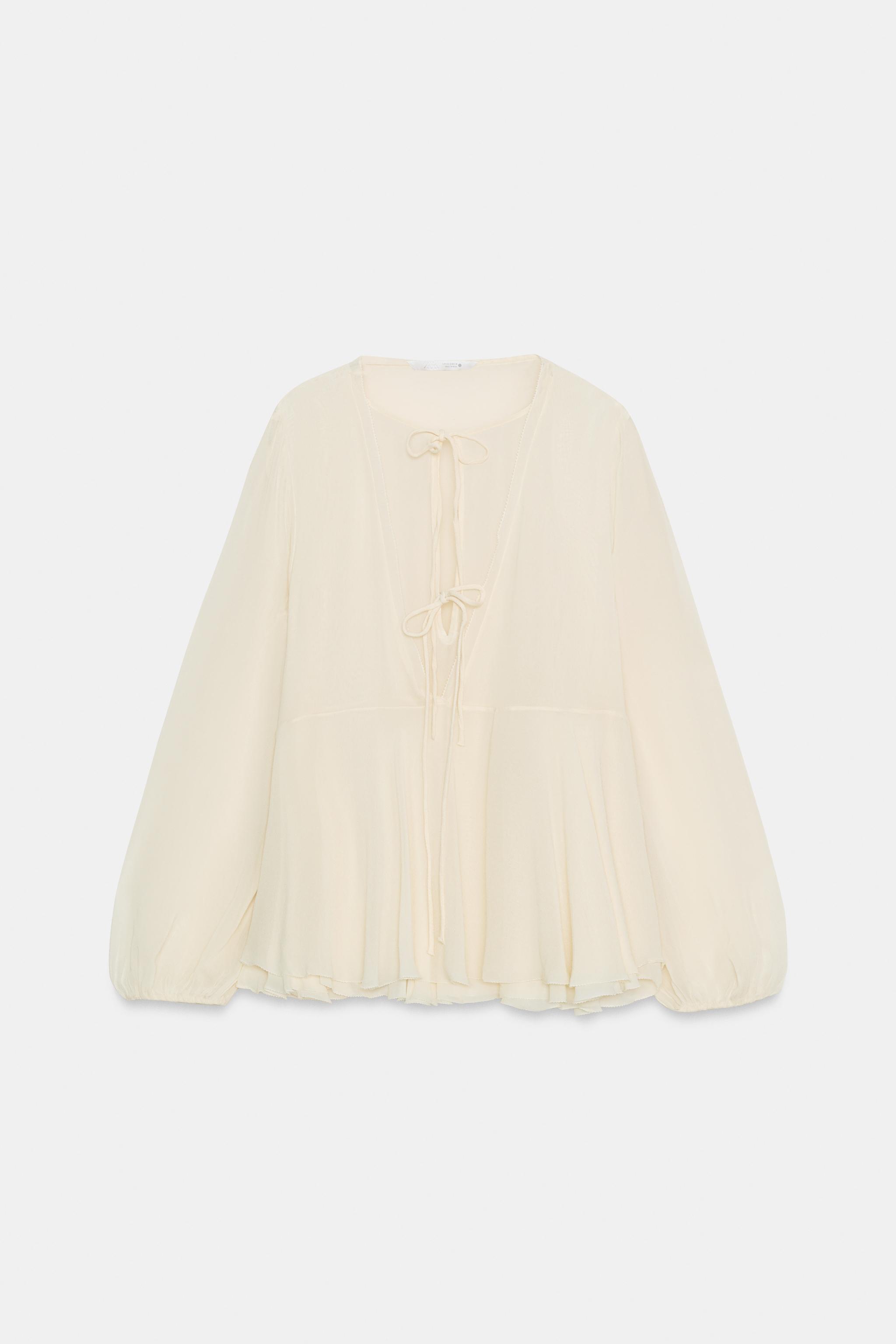 sale!新品タグ付☆ZARAザラ☆シャイニー加工フリルブラウス ZARA - sale!新品タグ付☆ZARAザラ☆シャイニー加工フリルブラウスの