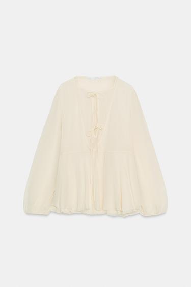 BLOUSE À VOLANTS ZW COLLECTION - Écru de Zara - Image 6
