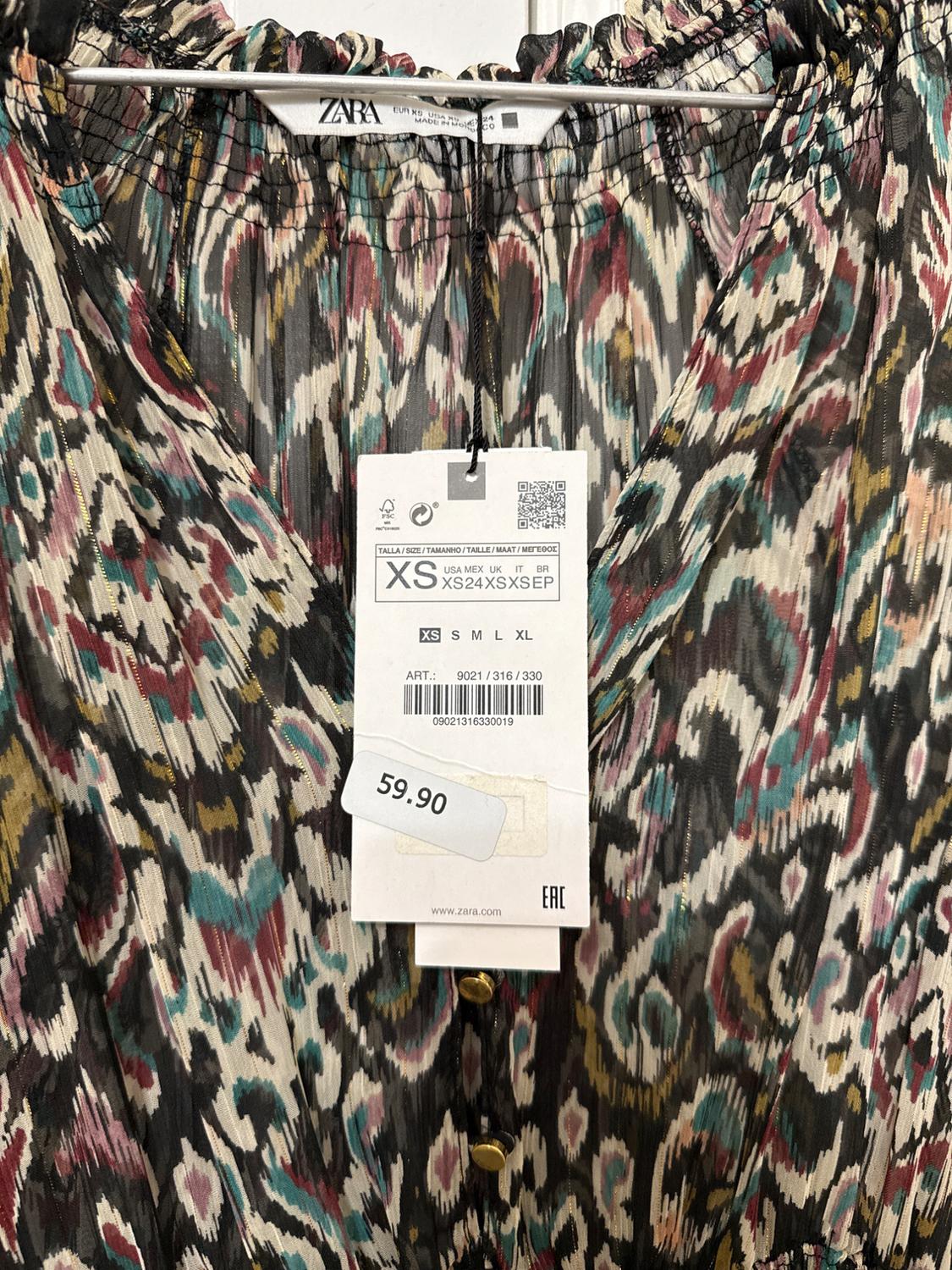 METALLIC THREAD PRINTED MINI DRESS - Image 2