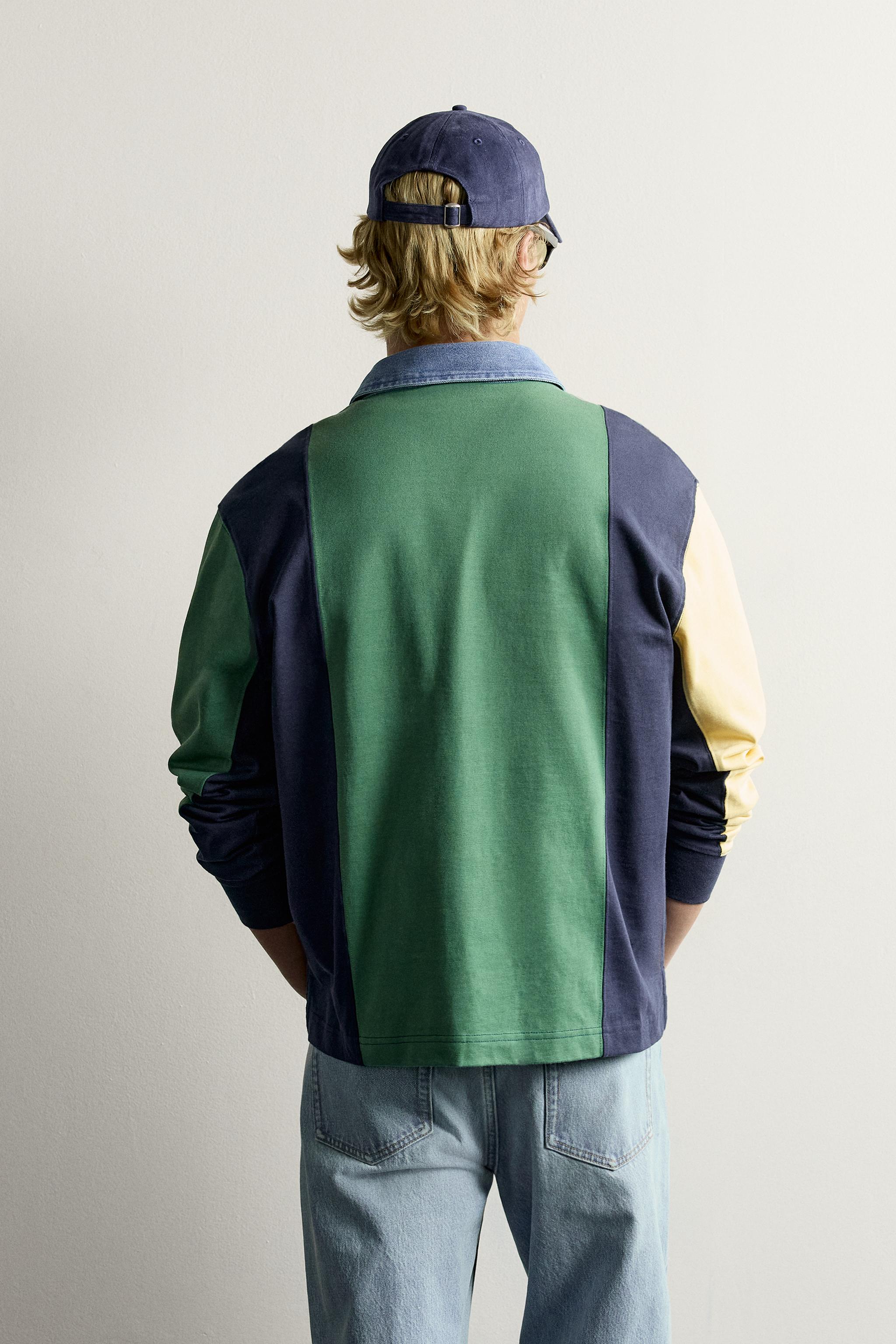 Zara FRUIT OF THE LOOM™ KONTRAST YAKALI ÇİZGİLİ POLO görsel 3