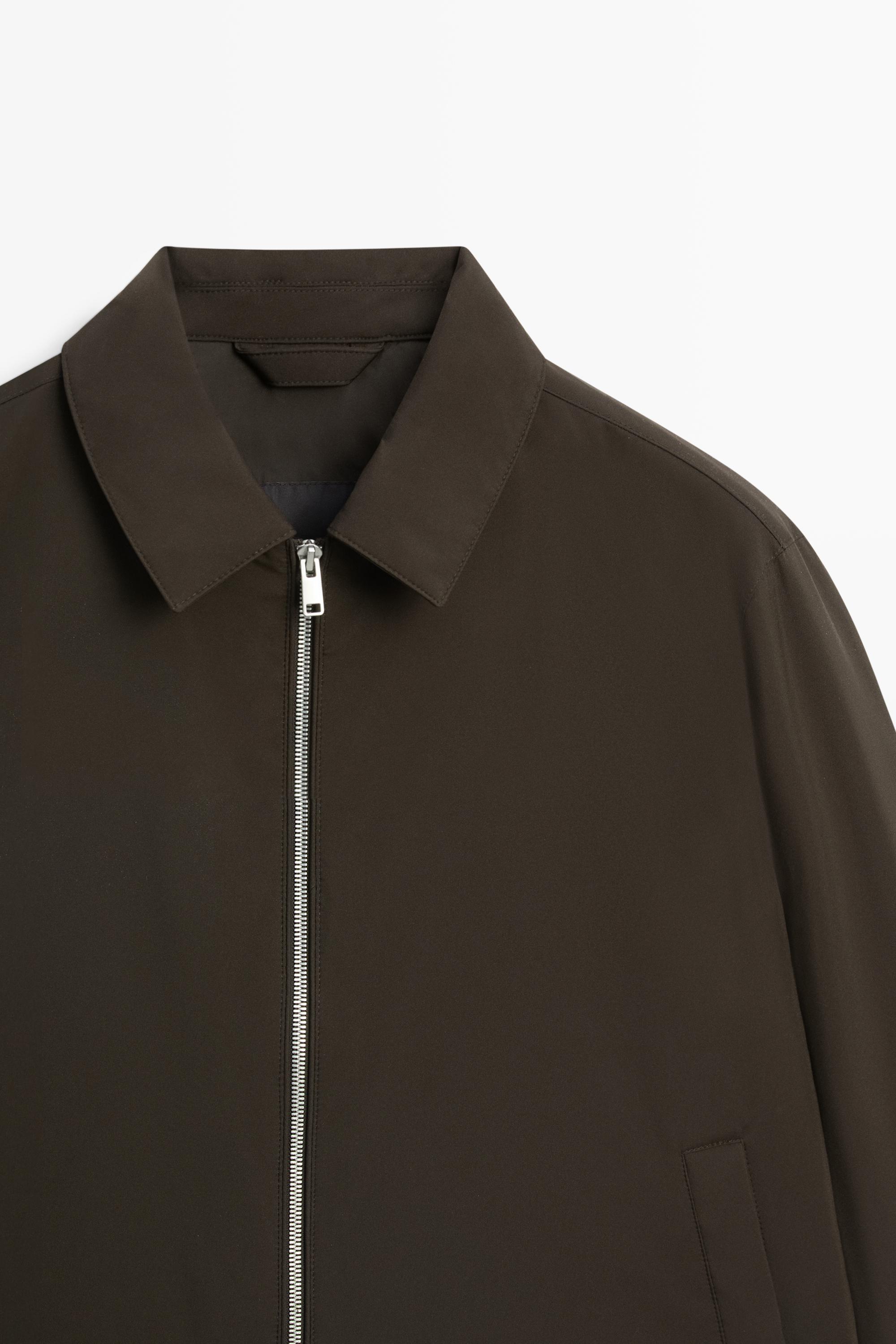 Lightweight jacket with collar detail — Chocolate