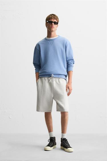 RELAXED FIT JOGGER BERMUDA SHORTS - Ice by Zara