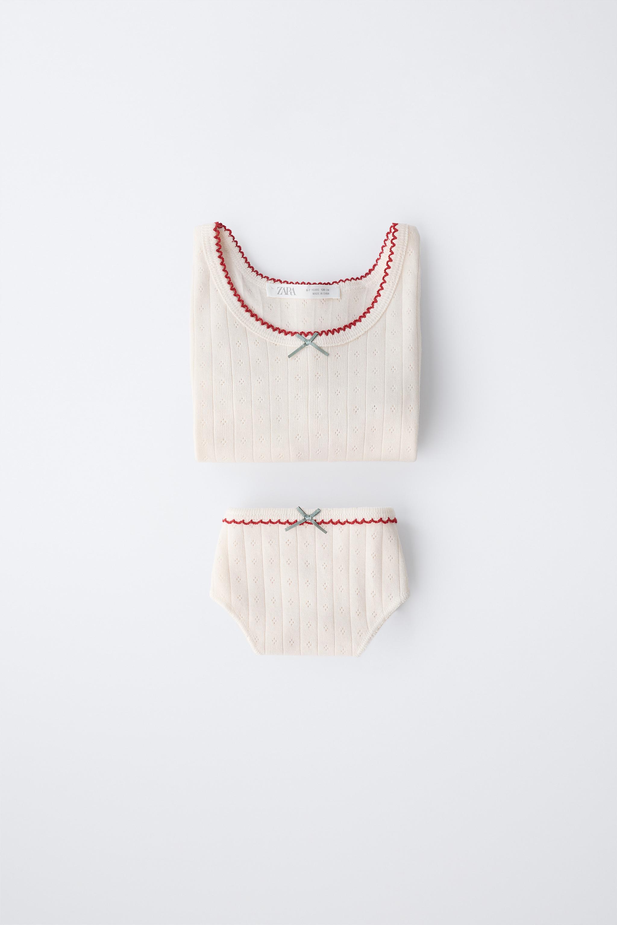 AGES 6-14 / POINTELLE TOP AND UNDERWEAR SET