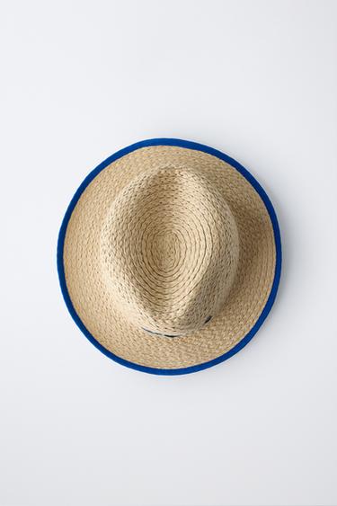 EMBROIDERED STRAW HAT - Bluish by Zara - Image 3