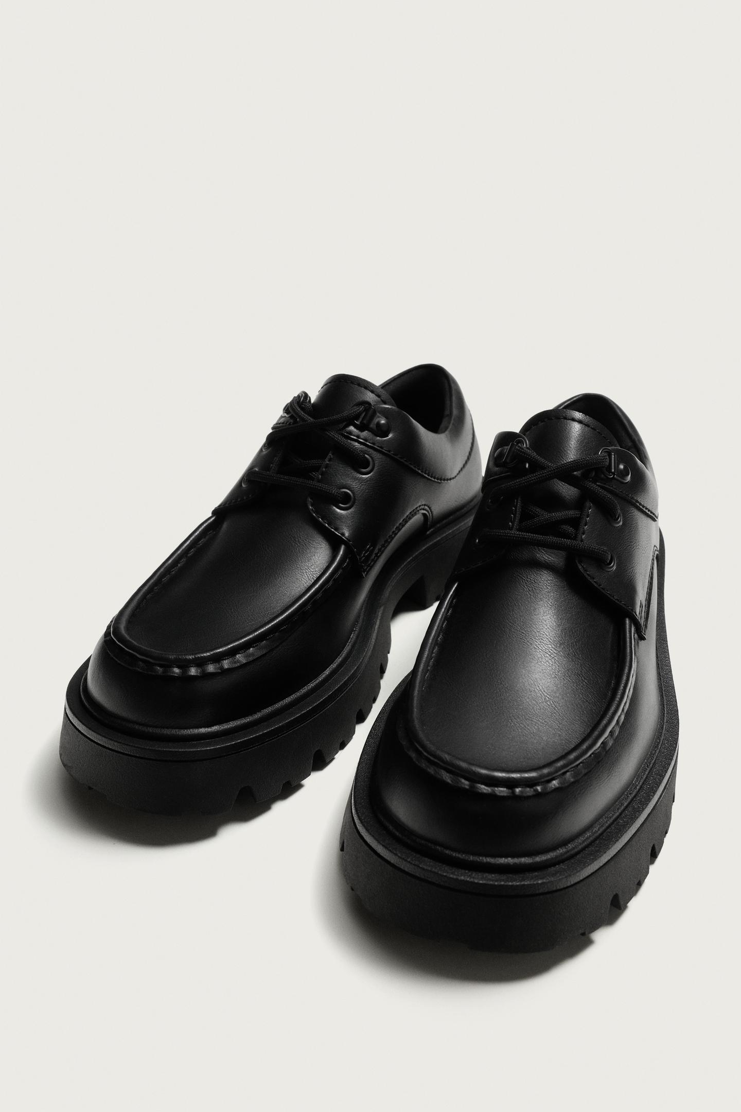 Мужские туфли Zara Chunky Moc Toe, цвет: Чёрный — фото 5