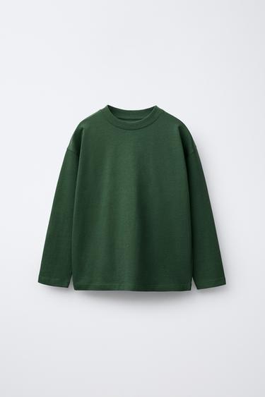 ΜΠΛΟΥΖΑ BASIC MEDIUM WEIGHT - Πράσινο του Zara