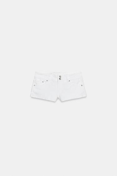 SHORT MINI EN DENIM TRF TAILLE BASSE - Blanc de Zara - Image 4