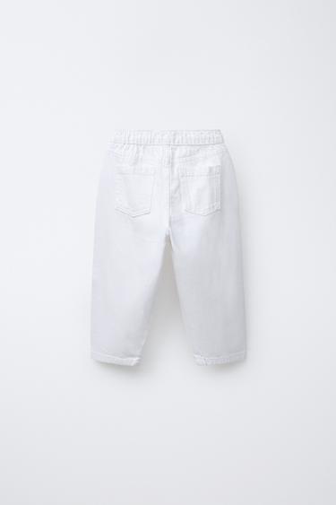 TWILL BALLOON TROUSERS - White by Zara - Image 1