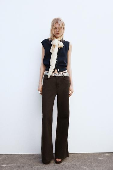 JEANS Z1975 WIDE LEG TIRO ALTO LONG LENGTH - Marrón de Zara - Imagen 0