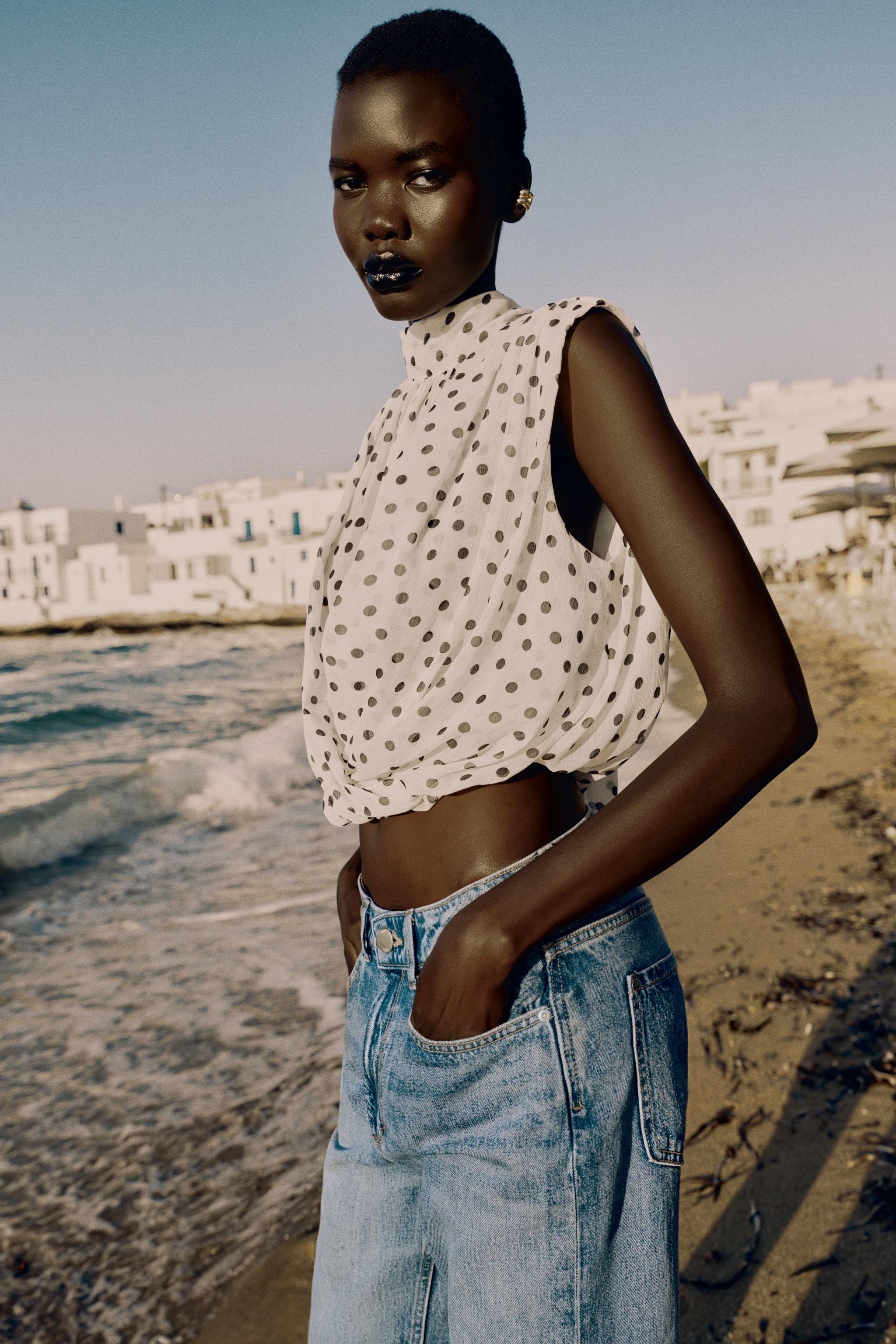 Zara DRAPELİ BALON ASKILI TOP görsel 6