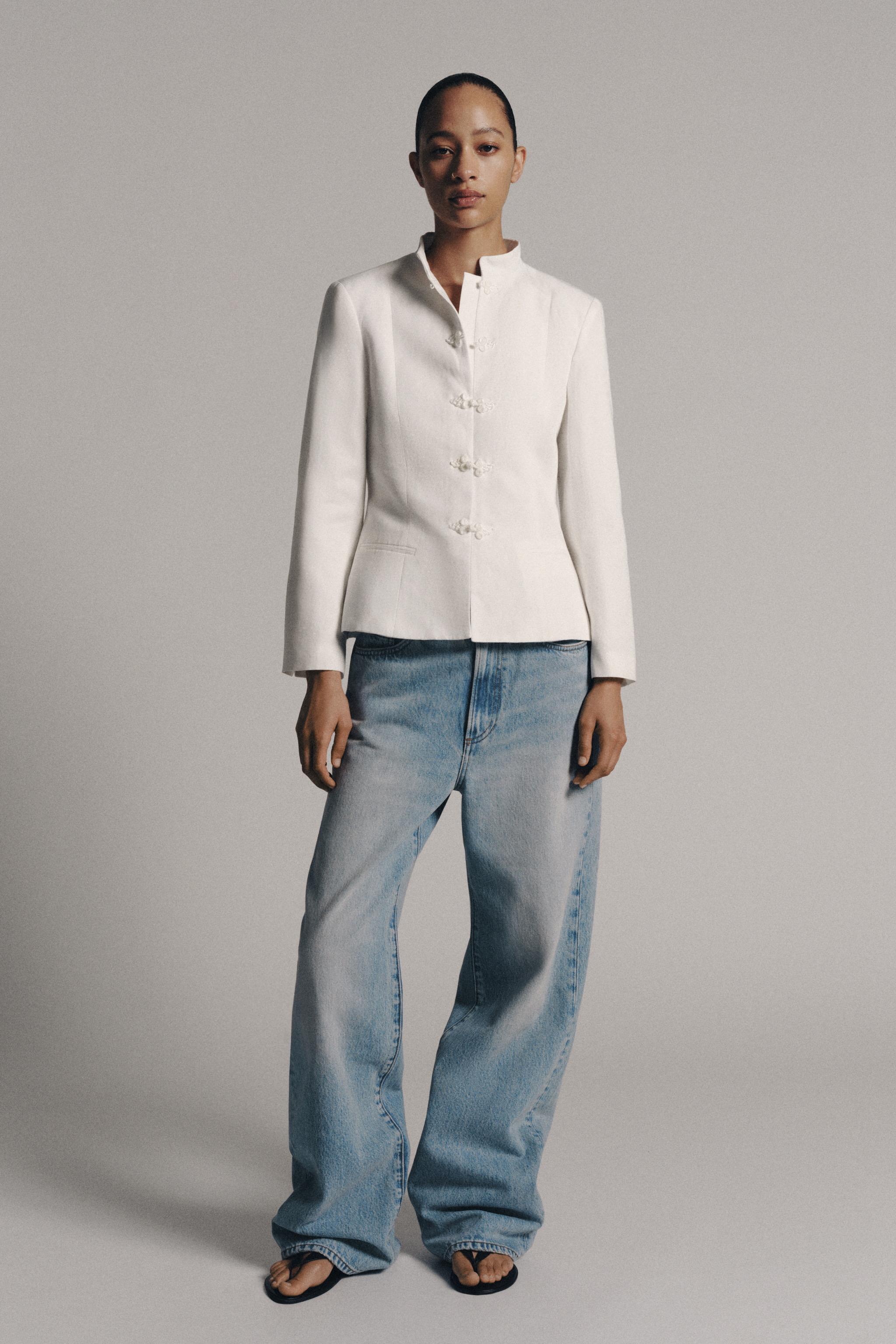 Женские пиджаки Zara ZW COLLECTION PEPLUM BLAZER WITH FROG FASTENING