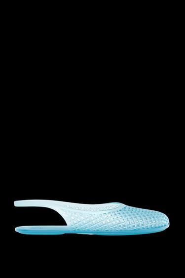 RUBBERISED-EFFECT SLINGBACK SHOES - Blue by Zara - Image 0
