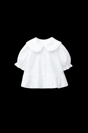 Zara PETER PAN COLLAR SHIRT - White - Image 0